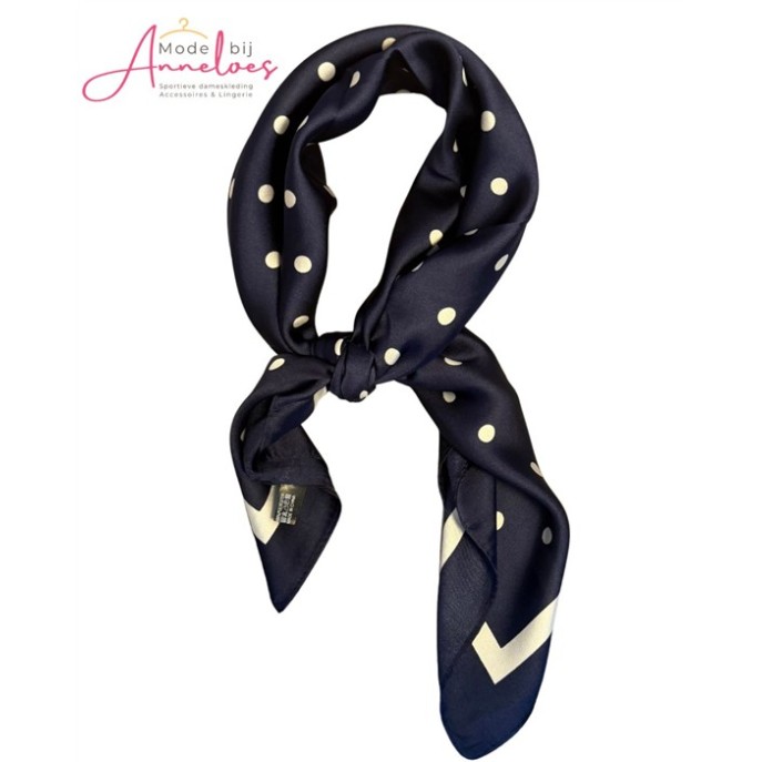 Dames sjaal korte hals sjaaltjes polka dots Marine 529